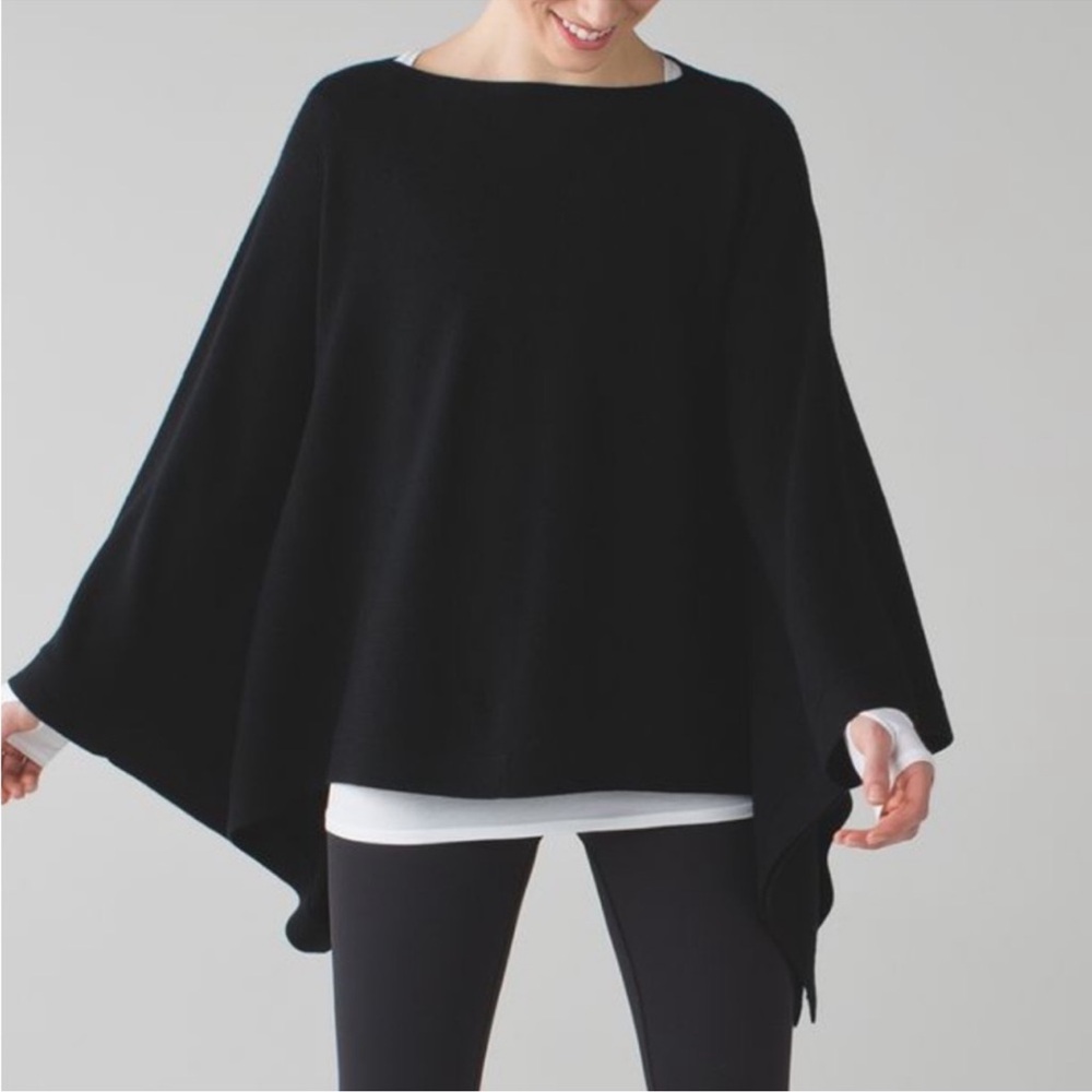 Lululemon Divinity Poncho in black cashmere blend